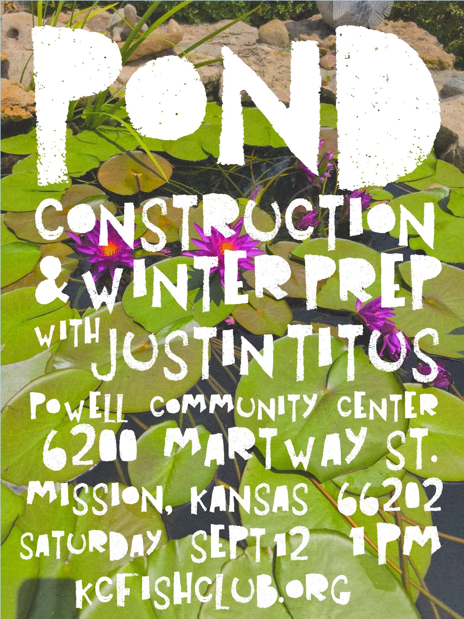 HAAS September Meeting featuring Justin Titus - Pond Construction and Winter Prep